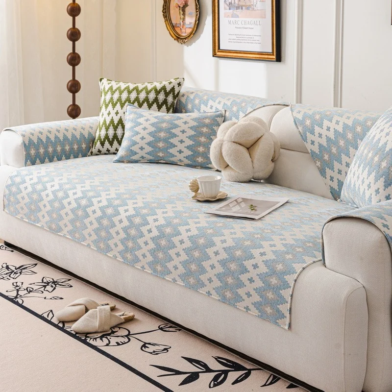 

Nordic Grid Pattern Sofa Cover All Season Universal Sofa Mat Non-Slip Couch Cover Blanket Towel Living Room 쇼파 패드 Cobertura Sofa