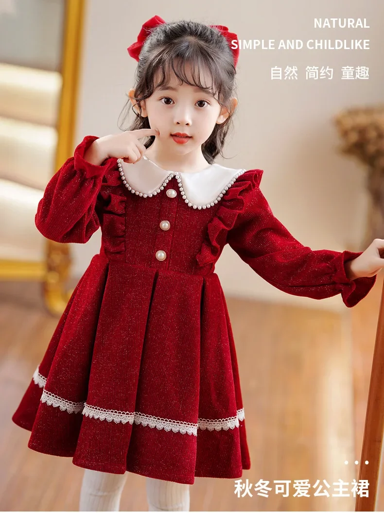 Dress Winter New Girls\' Christmas Dress Princess Baby Girl One-piece Dress Casual Frozen Flower Girl Dresses for Wedding NewYear