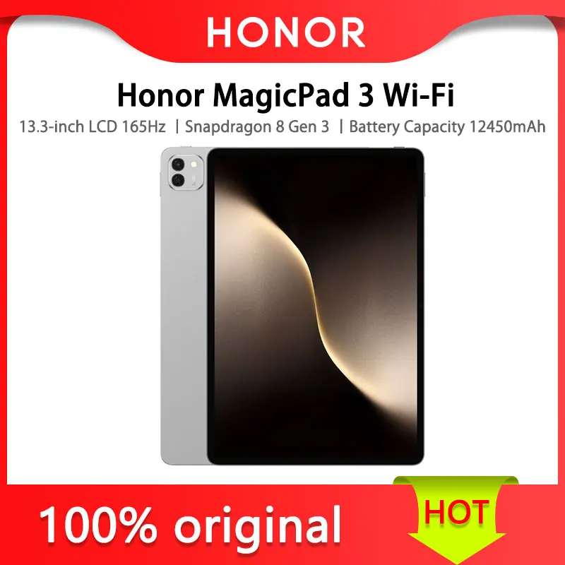 

Версия Wi-Fi Honor MagicPad 3, 13,3-дюймовый ЖК-дисплей, 165 Гц, Snapdragon 8 Gen 3, емкость аккумулятора 12450 мАч
