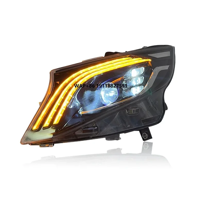 

YUNZ Auto Full LED Headlights 12V 6000K New for BENZ Vito W447 2015-2016 Plug Play Car Lights Turn Signal