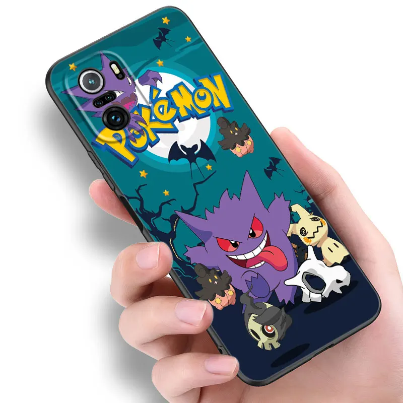 Cute S-Snorlax G-Gengar Black Phone Case For Xiaomi 10T 11 Lite 11T 12S 12X 13T 14 Pro A1 A2 POCO M3 M4 M6 X3 NFC X5 Pro F3 F5