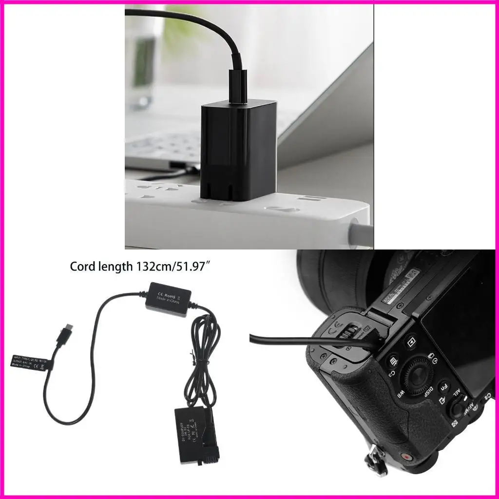 Type-C to for LP E8 Dummy Battery Power for Rebel T2i T3i T4i T5i Series Camera