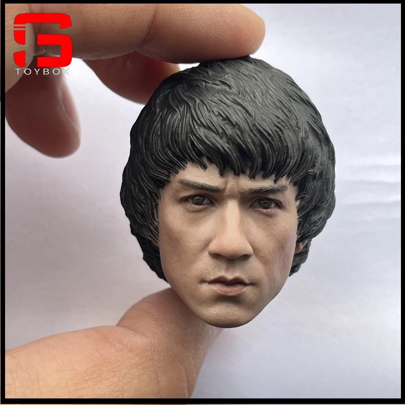 In Stock 1/6 Scale Young Jackie Chan Head Sculpt Carving Model Fit 12-inch Male Soldier Action Figure Body Dolls