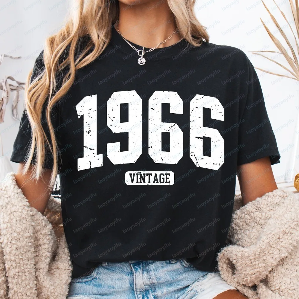 1966 Vintage Birthday Gift Design Graphic Printed Tshirt Minimalism Style Casual Fashion Loose Man Women Clothing Summer Tees