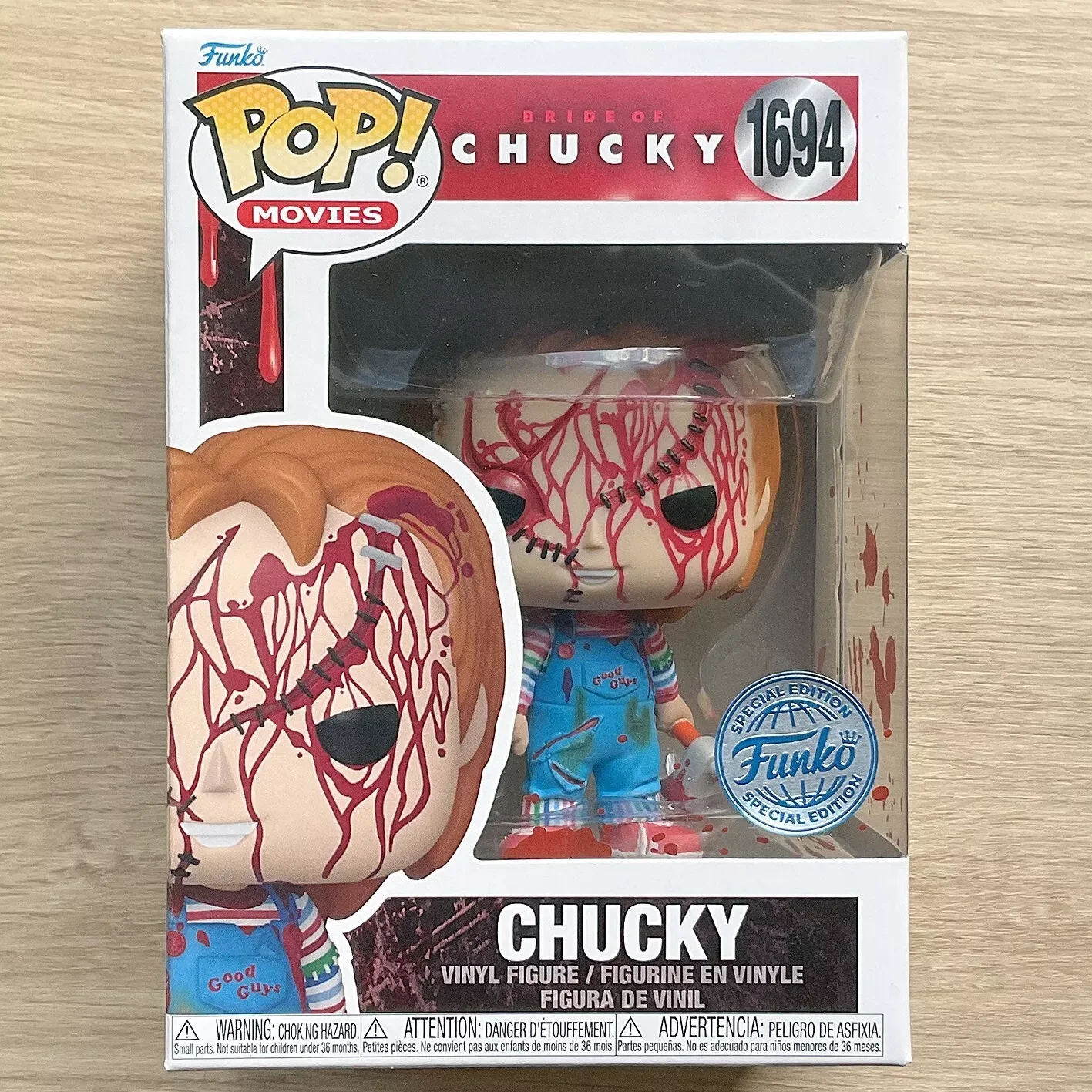 Funko Pop Bride of Chucky Figure Chucky Bloody # 1694 Figures 4.1 inches Vinyl Model Toy Doll Collectible Limited Edition Gift