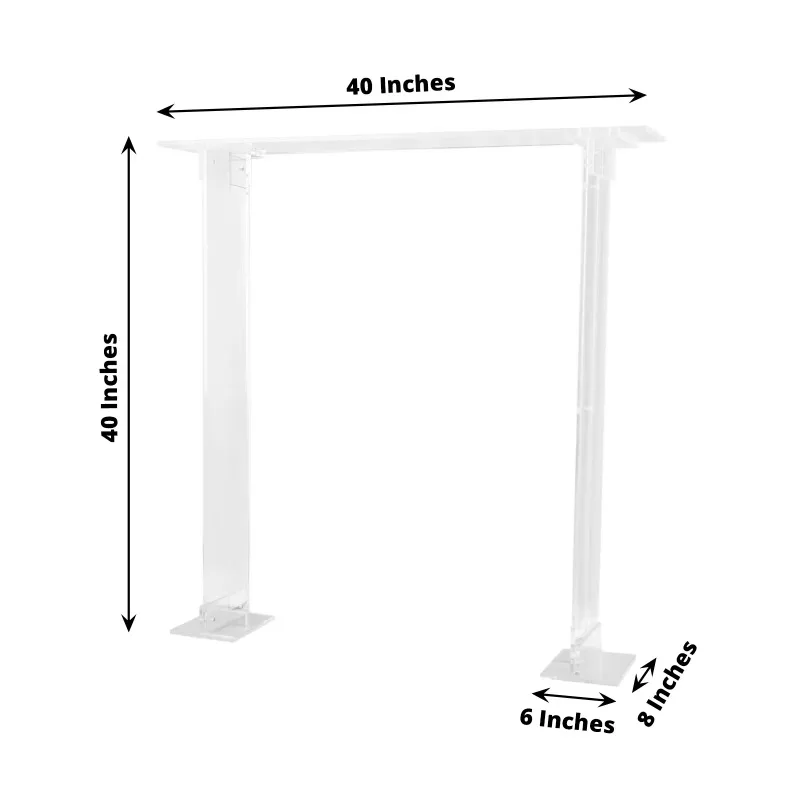 40"Tall Display Stand Clear Acrylic Rectangular Flower Stand for Wedding Centerpiece Long Floral Frame Table