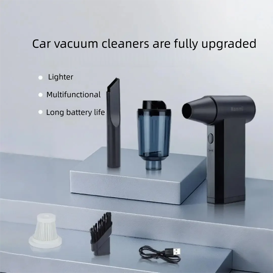 ชุดทำความสะอาดรถยนต์ Xiaomi Youpin Nanmi เครื่องเป่าลมและดูดฝุ่น กำจัดฝุ่น พร้อมแบตเตอรี่สำรองฉุกเฉิน อุปกรณ์สำหรับรถยนต์