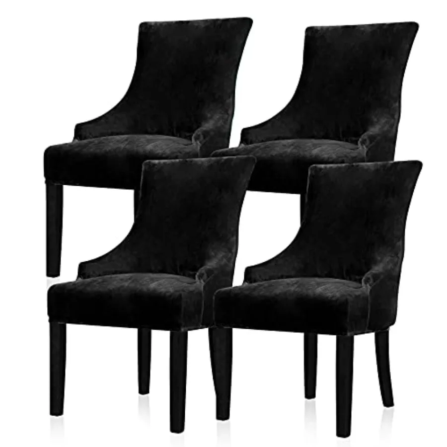 

Velvet Stretch Wingback Chair Cover Slipcover - Reusable Protector Cover for Dining Room Banquet Home Decor etc Machine Washabl