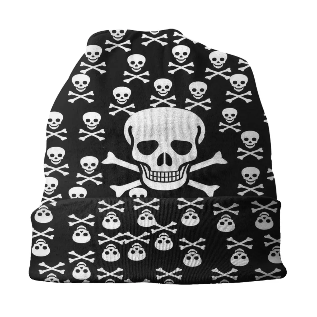 Custom Skull Print Bonnet Hats Street Knit Hat For Women Men Winter Warm Horror Skeleton Death Skullies Beanies Caps