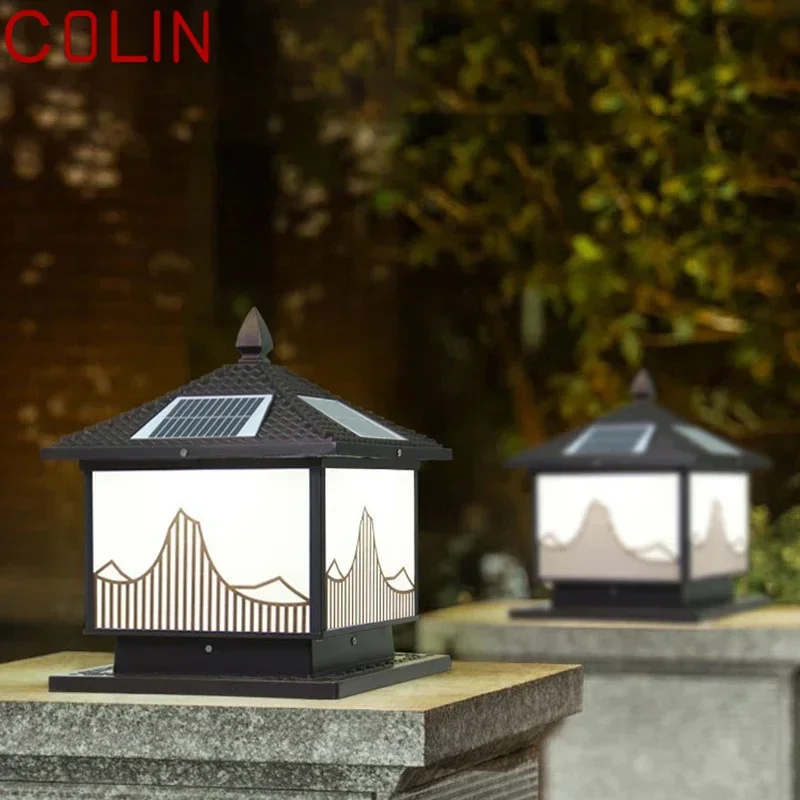 COLIN Solar Post Lamp Outdoor Vintage Pillar Light Column LED Waterproof IP65 for Modern for Home Garden Patio Decor