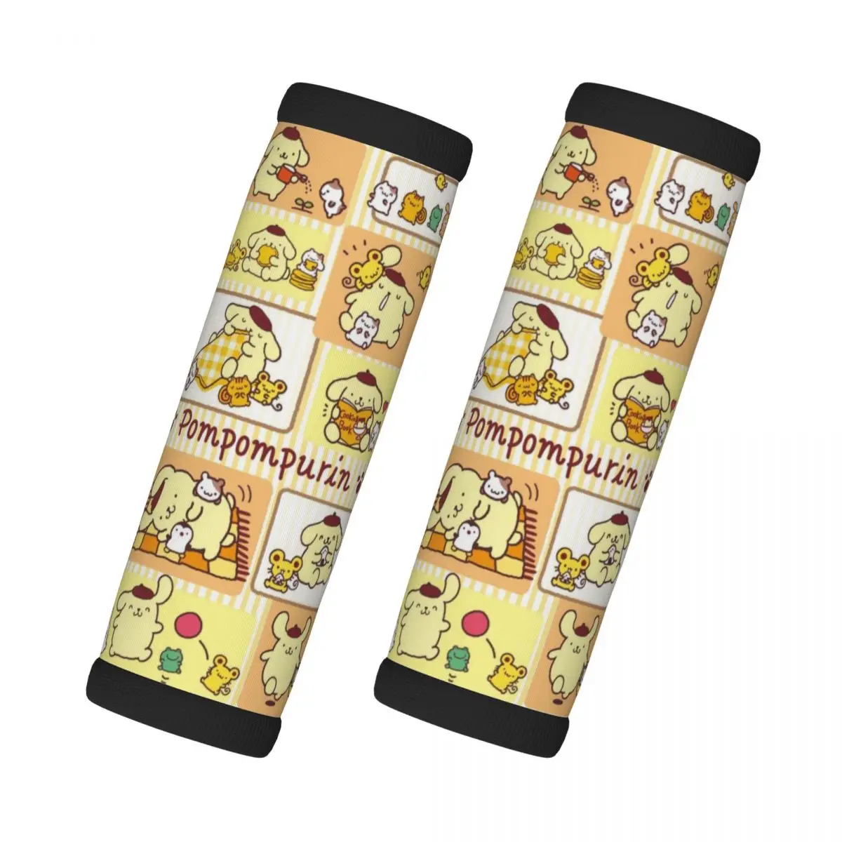 

Custom Cartoon Pom Pom Purin 2 Pcs Luggage Handle Wrap Soft Grip Handle Cover Handle Grip Neoprene Luggage For Car Interiors