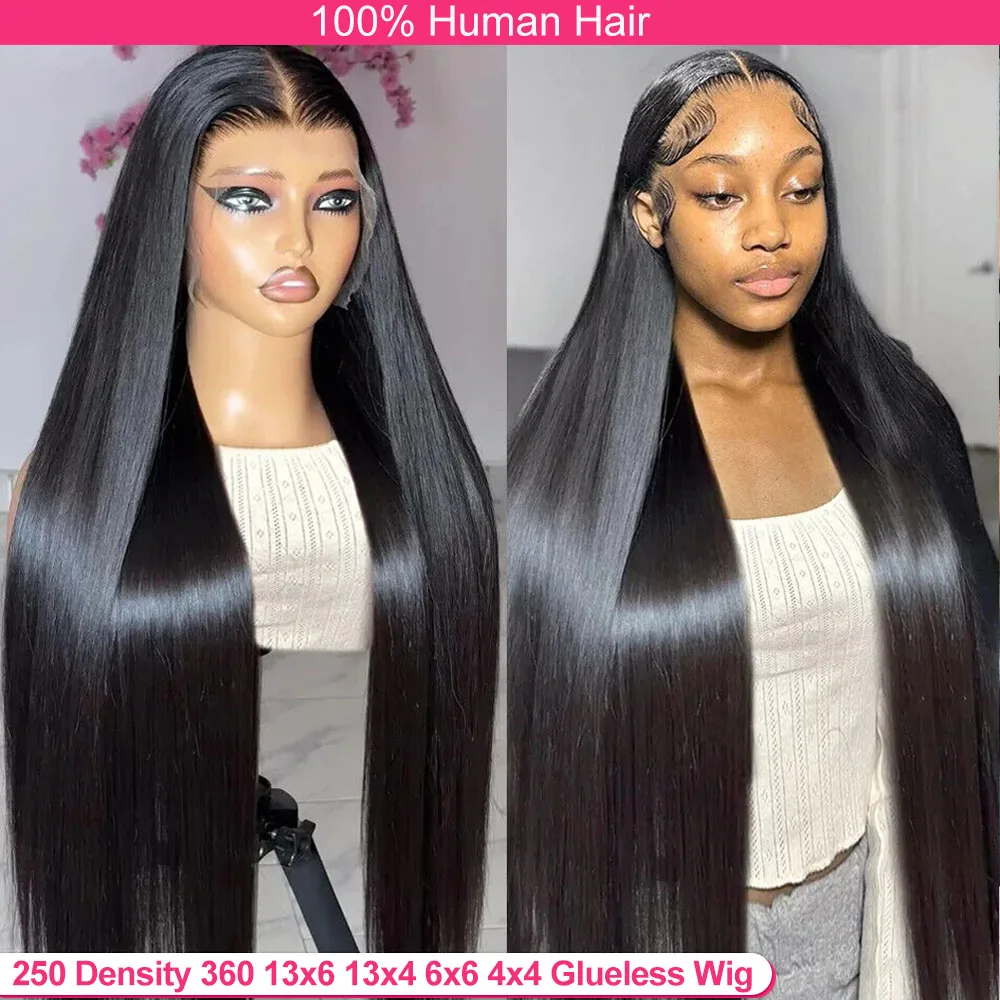 

13x6 13x4 Парик фронта шнурка 220% Высокая плотность Прямые HD Прозрачные парики из человеческих волос Бразильский 30 40-дюймовый парик фронта шнурка человеческих волос