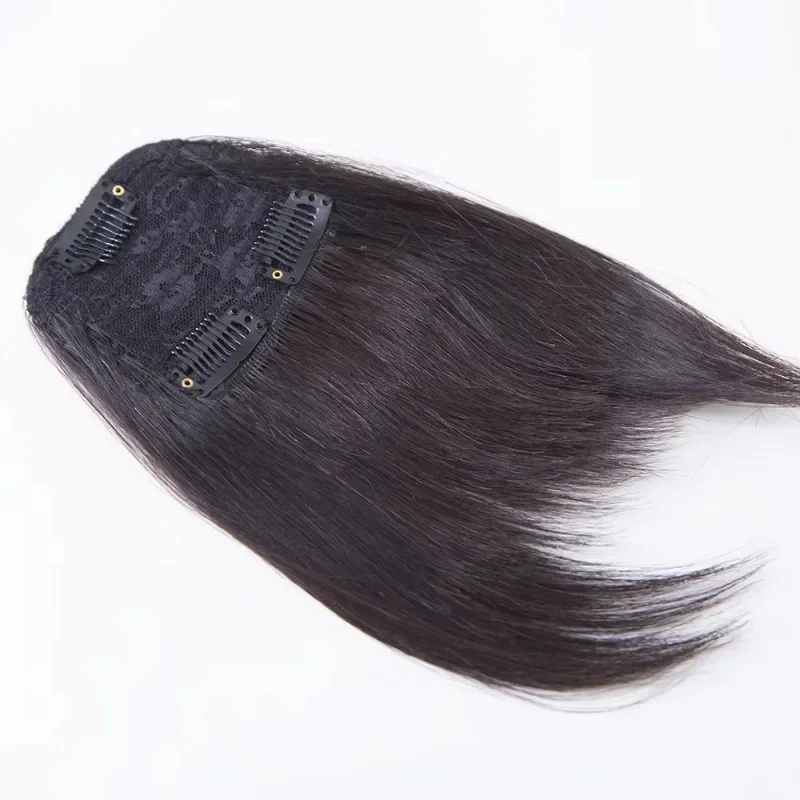 6-Inch natural black human hair bangs are suitable for women