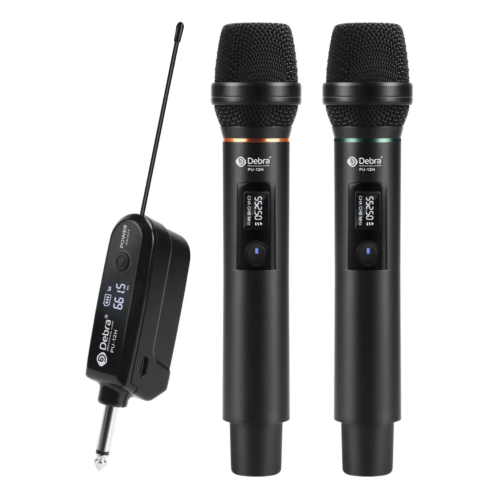 Debra UHF Metal PU-12H نظام ميكروفون لاسلكي قابل للتعديل تردد يده ميكروفون لاجتماعات الحفلات كاريوكي مرحلة الأداء