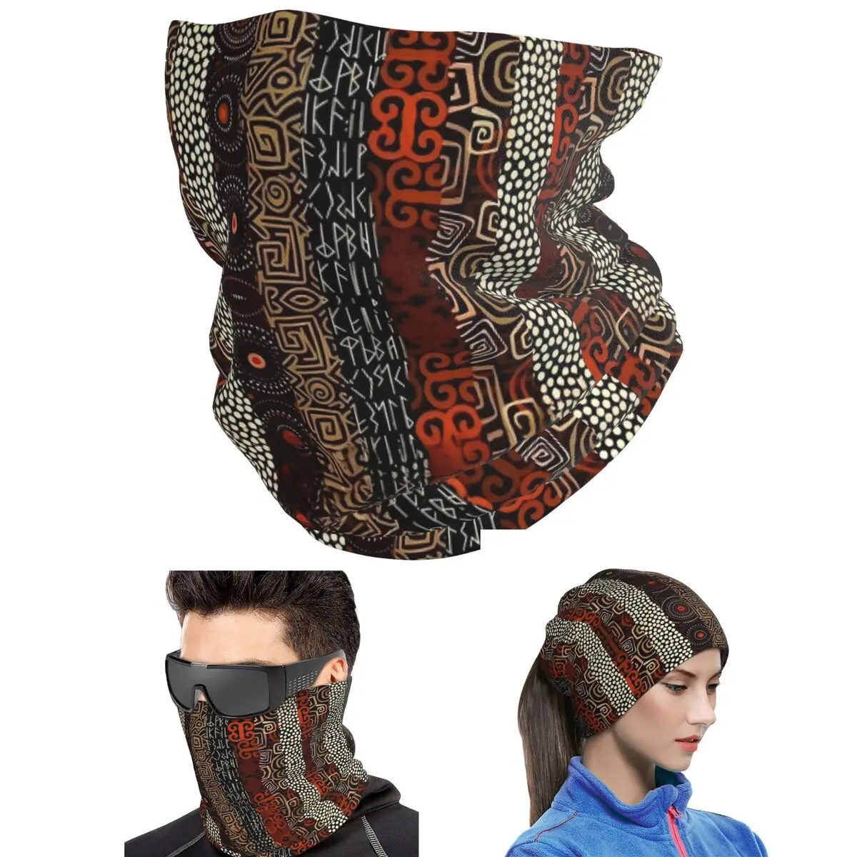 African Bogolan Africa Ethnic Tribal Art Bandana Neck Gaiter Printed Face Scarf Outdoor Sports Cycling Scarf Adult Breathable