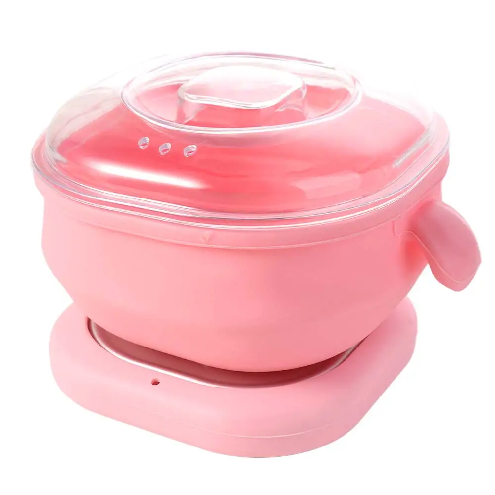 Calentador de cera plegable de 400ml, depiladora de fusión, máquina de depilación de cera, sartén antiadherente, calentador de cera de silicona portátil, frijol de cera
