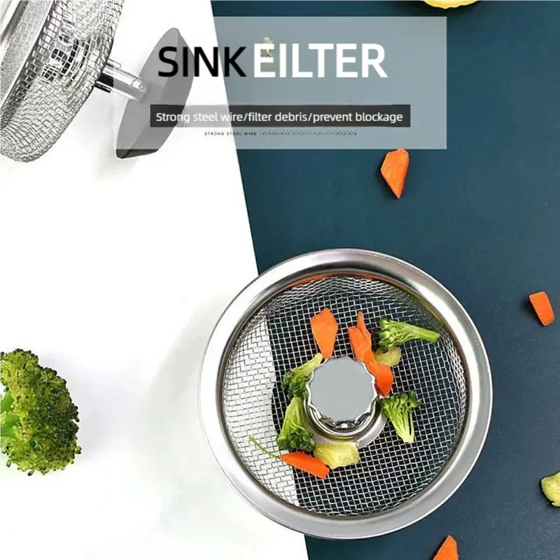 Kitchen Sink Filter Stainless Steel Sink Sewer Mesh Strainers Kitchen Tools Bathroom Floor Drains Hair Catcher Waste Plug Filter