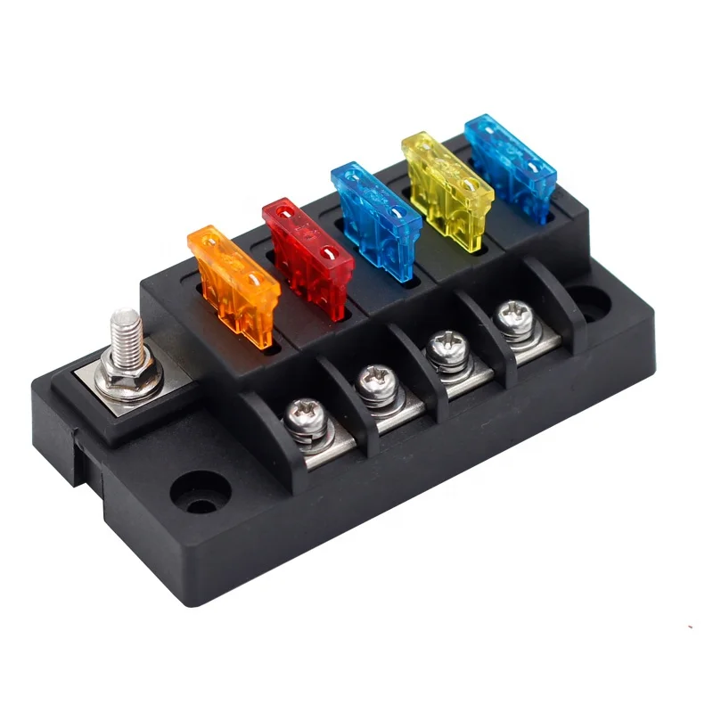 

100A 32V DC ATO/ATC 4 Way ST Blade Fuse Holder Block Without Light With Cover