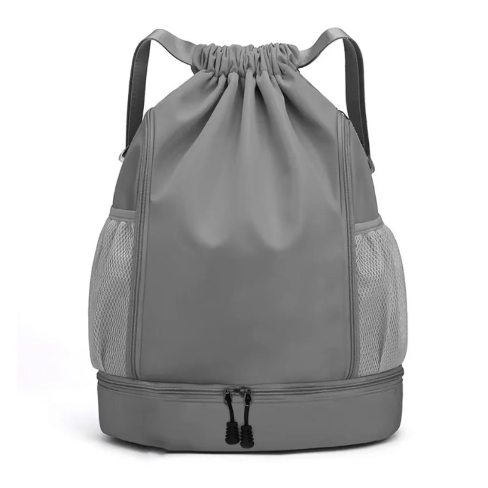 

Large Capacity Sports Drawstring Backpack Oxford Cloth Adjustable Straps Drawstring Sports Bag with Shoe Compartment Lightweight