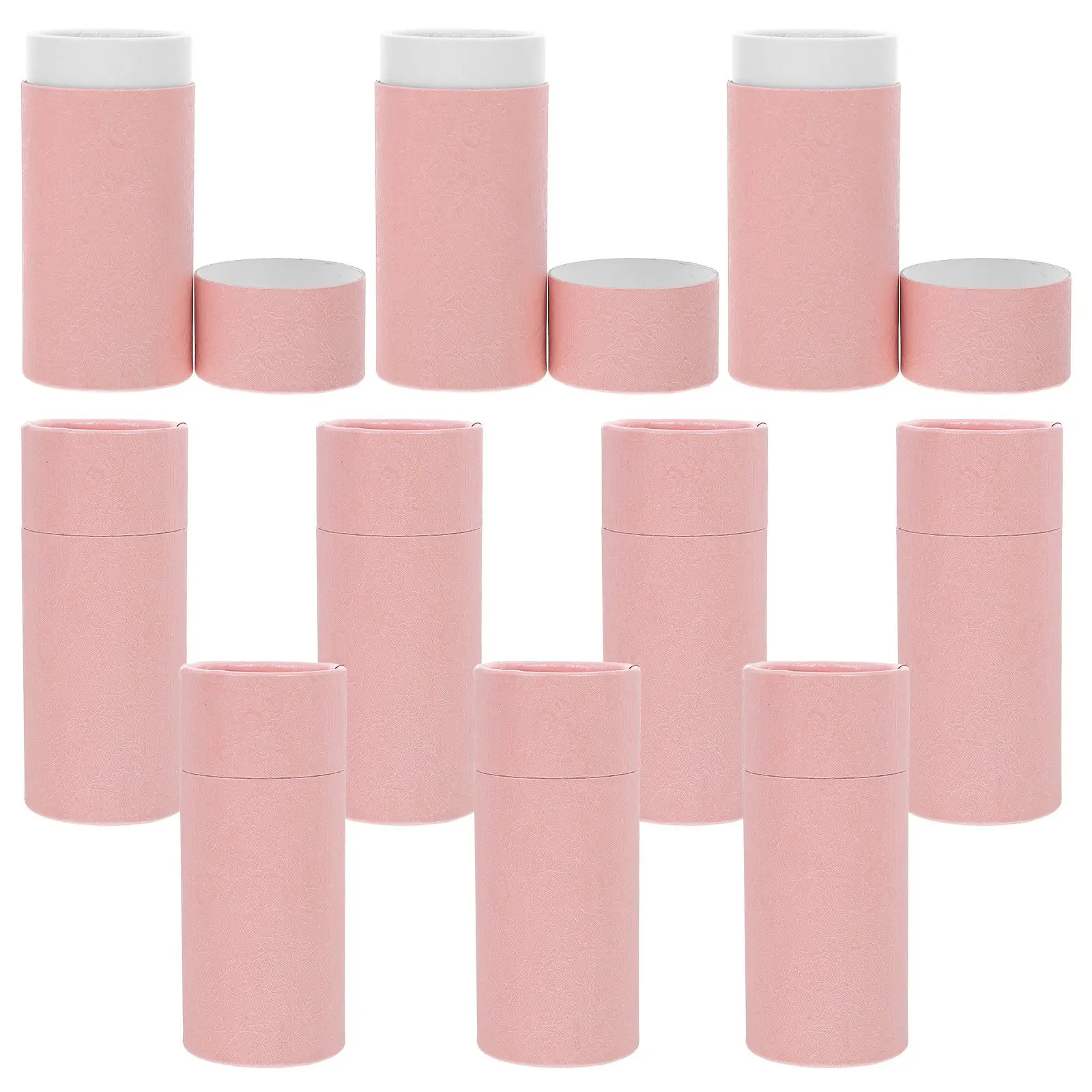 10 Pcs Storage Box Empty Paper Tubes Round Cardboard Tubes 50ml Pink Paper Cylinder Containers for Gifts