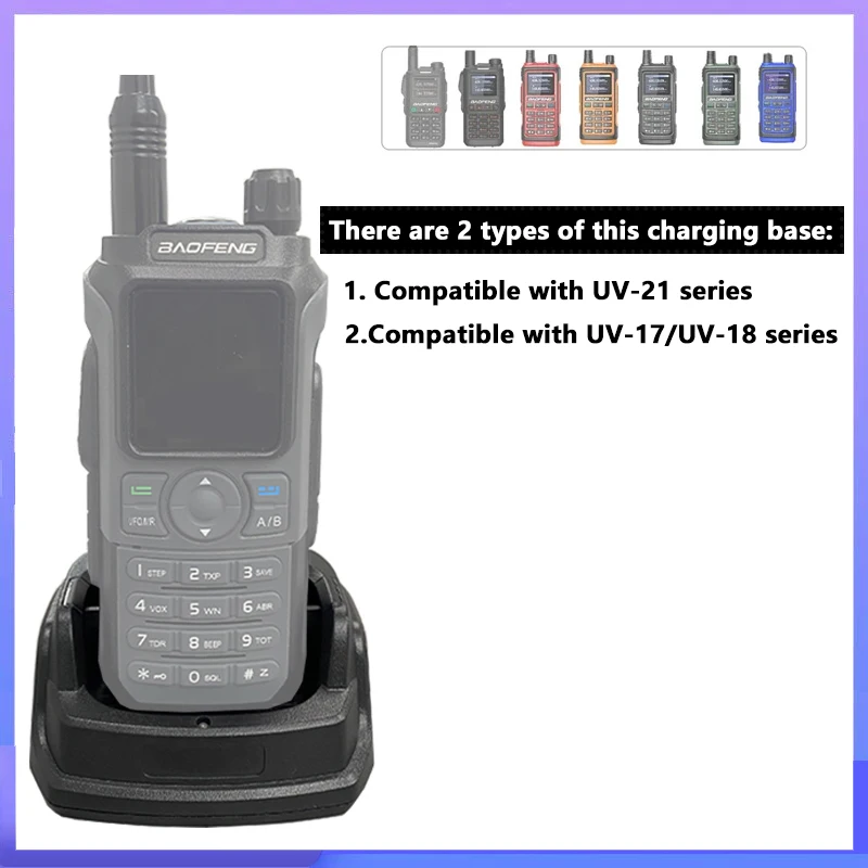 Original UV-21 Pro V2 Charger Base UV18 Pro Max Wakie Talkie Desktop UV-17 Pro Battery Charging Dock Walkie Talkie  Accessories