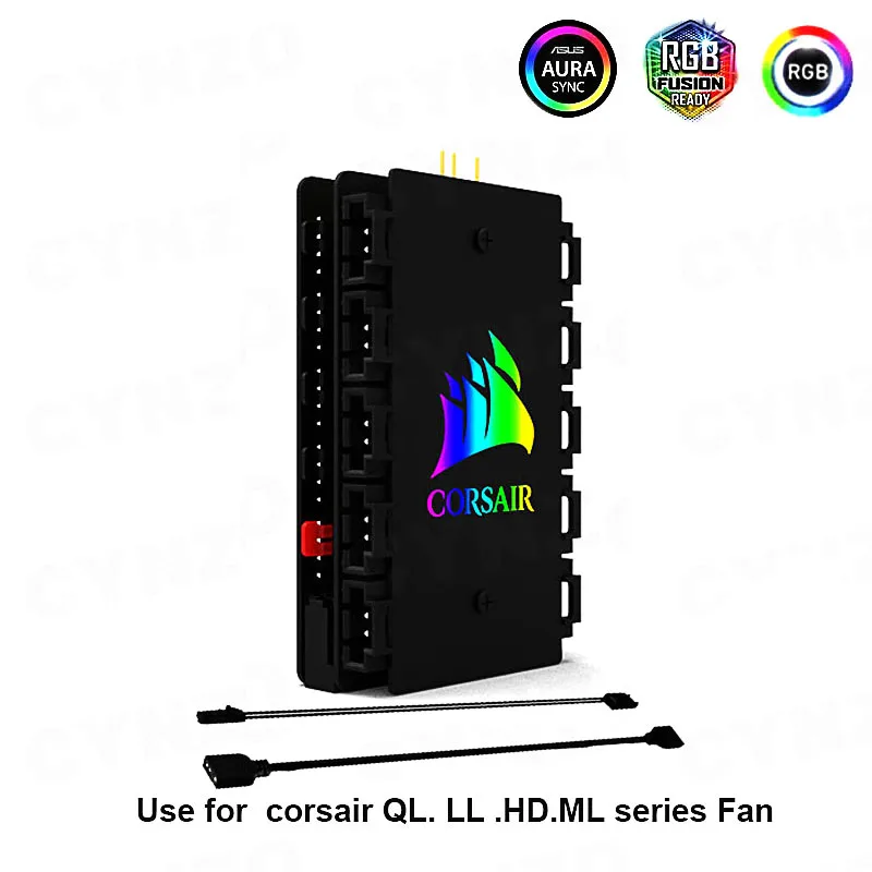 ARGB Case Fan Hub AURA SYNC For Corsair ICUE QL LL HD ML 120 140 Series,ARGB+PWM FAN Cooler MOD Computer Accessories