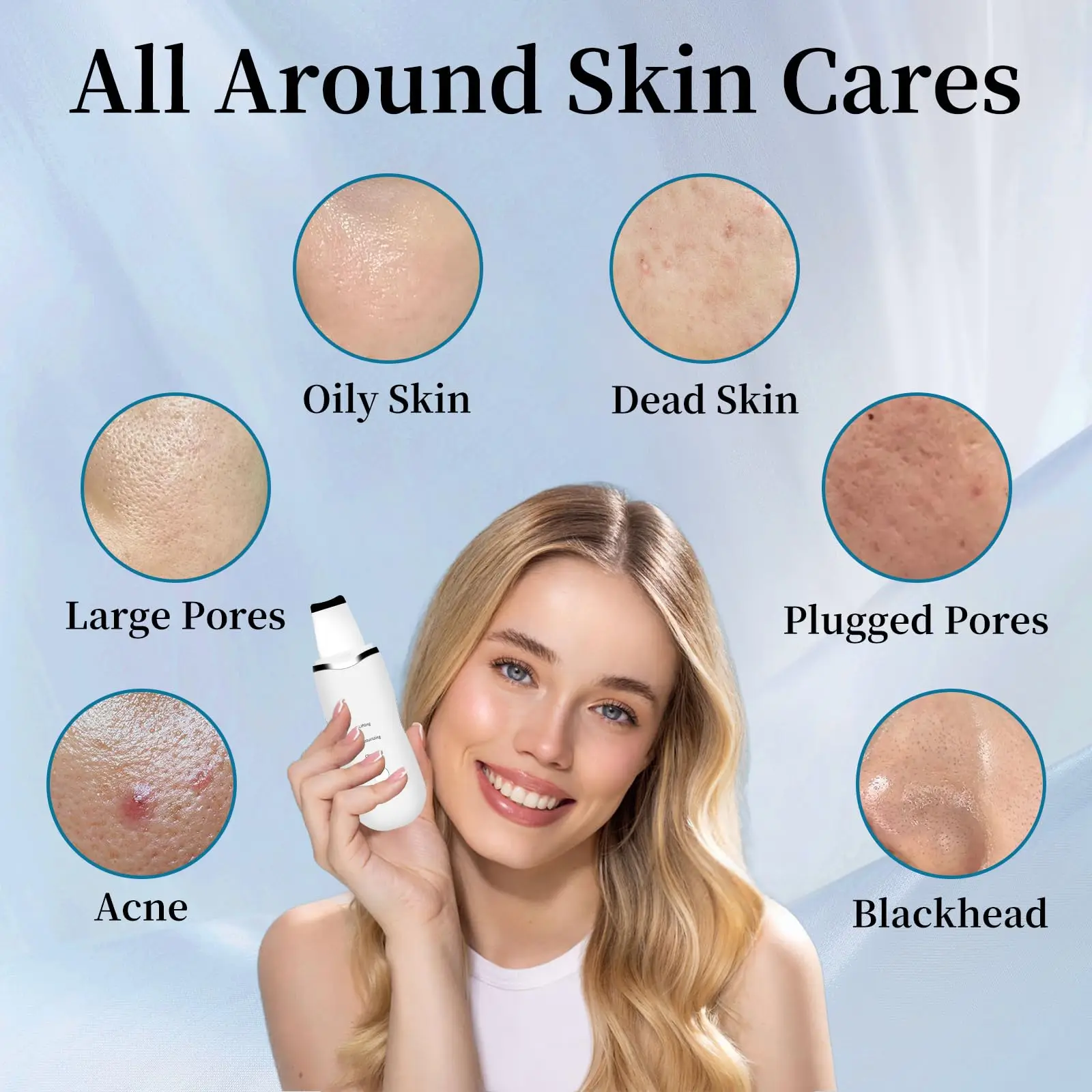 3 modalità di vibrazione Scrubber per la pelle del viso Rimozione di punti neri Detergente per pori del viso Lifting Pulizia profonda Strumento per la pulizia della pelle del viso