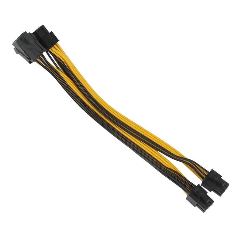 2Pack PCI-E Pcie 6Pin Female To 3 6P Male PCI Express Extension Cable Power Supply 20Cm For Graphics Video Card Adapter