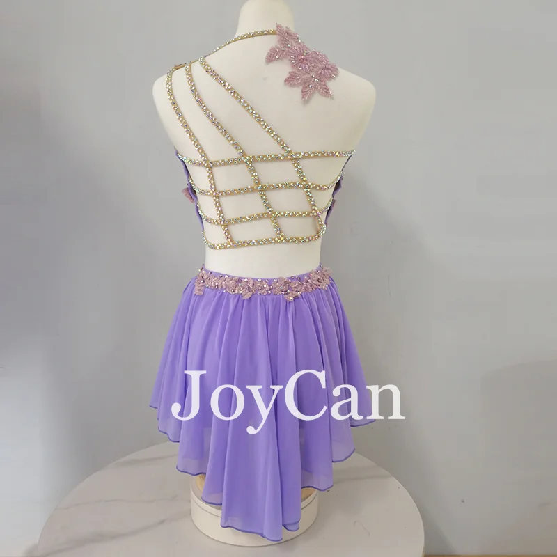 JoyCan Lyrical Dance Dress Purple Jazz Dance Costume Pole Dancing Clothes Girl Performance Training