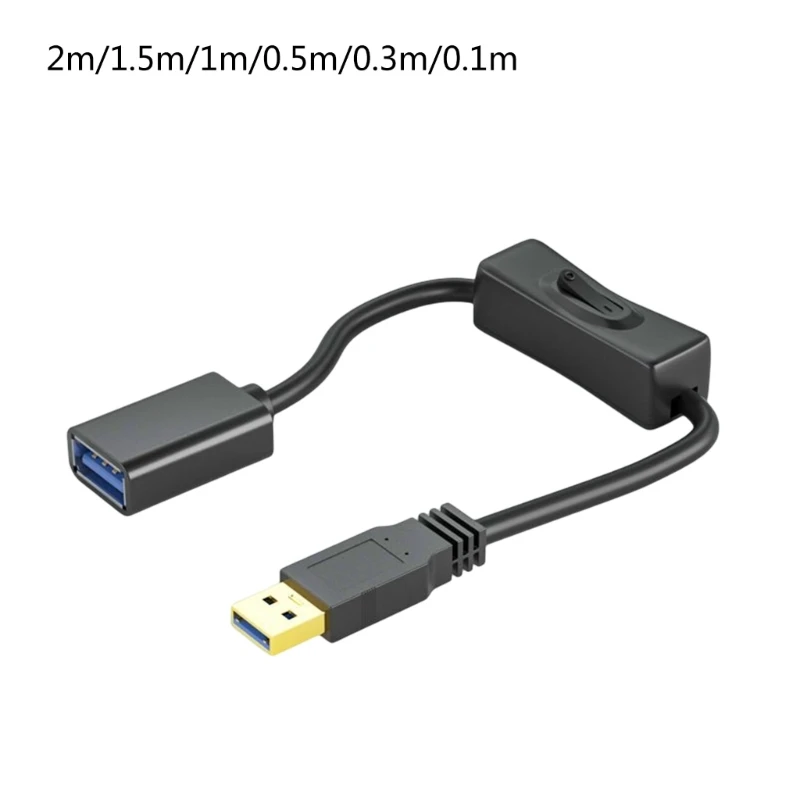 Male to Female Data Line Straight-head USB3.0 Extender Cable with Button