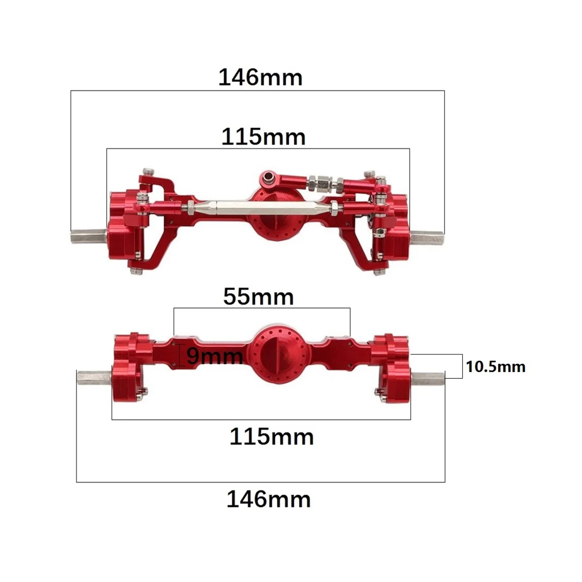 MN99S Full Metal Front and Rear Portal Axle for MN D90 D91 D99 D99S MN99S MN98 MN90 1/12 RC Car Upgrades Parts,2