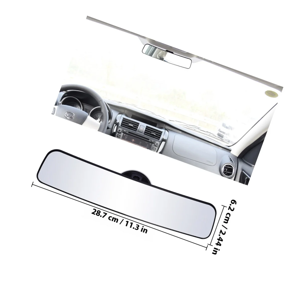 Panoramic Rear View Mirror for Vehicles Wide Angle Design Reduces Blind Spots Panoramic Mirror