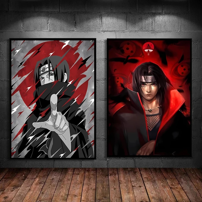 

Naruto Poster Japanese Anime Canvas Painting Uchiha Itachi Sasuke HD Poster Prints Frameless Home Living Room Decor Holiday Gift