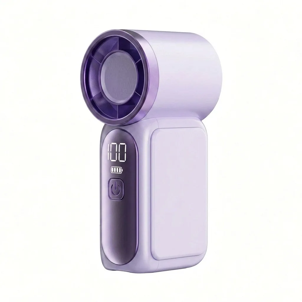 Hochgeschwindigkeits-Handventilator, tragbarer Mini-Ventilator mit 5 Geschwindigkeitsstufen, Typ-C wiederaufladbar, digitales Display, Tischventilator, Outdoor-Ventilator