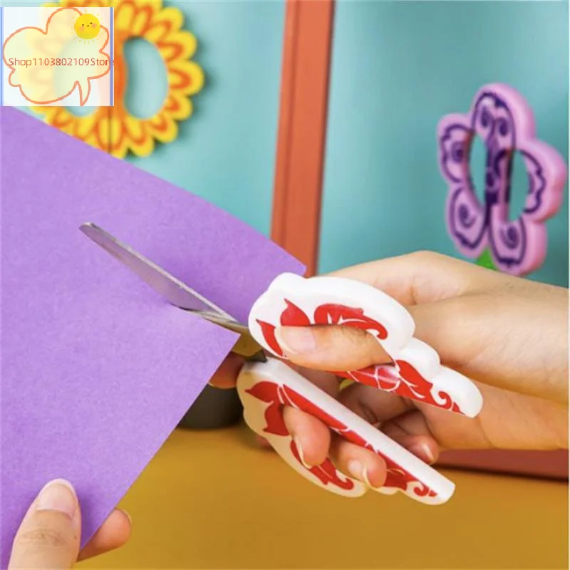 【TL】Cute Flower-shaped Safety Scissors, Made Of ABS Resin, Suitable For Office And School Supplies, Desktop