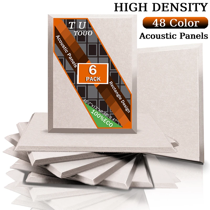 

TOUO Acustic Panel Wall Soundproofing 6 Pcs Studio Sound Absorbing Panels High Density Ktv Room Sound Insulation Material