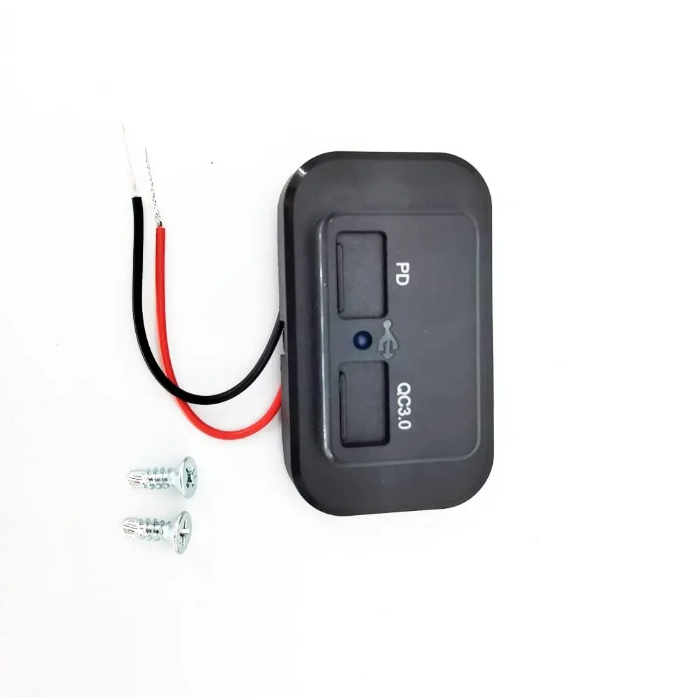 

12-24v Pd Qc3.0 Dual Port Car Motorcycle Boat Fast Charger Socket Power Outlet