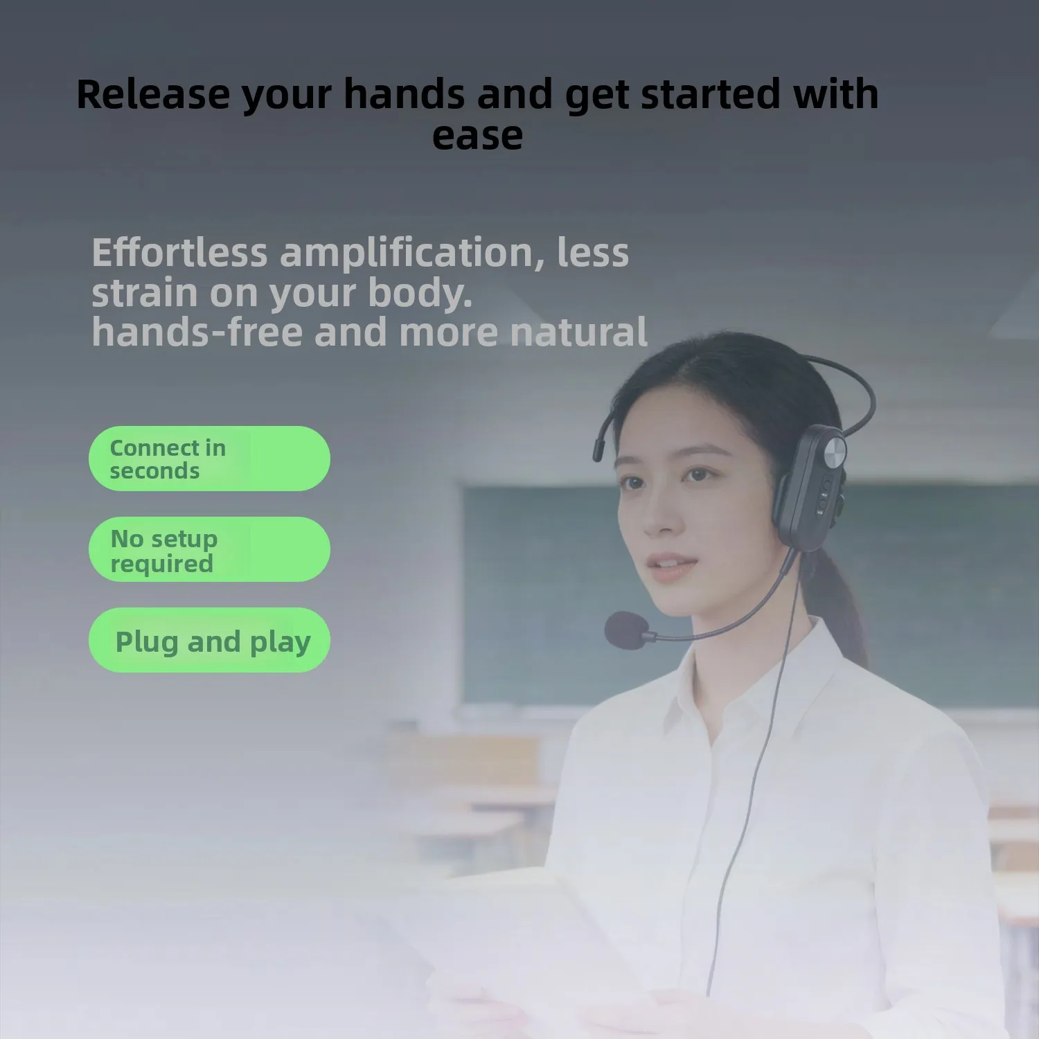 

Профессиональный беспроводной микрофон-гарнитура GAW-DX23 с платой управления, микрофоном-петличкой и приемником для преподавания.