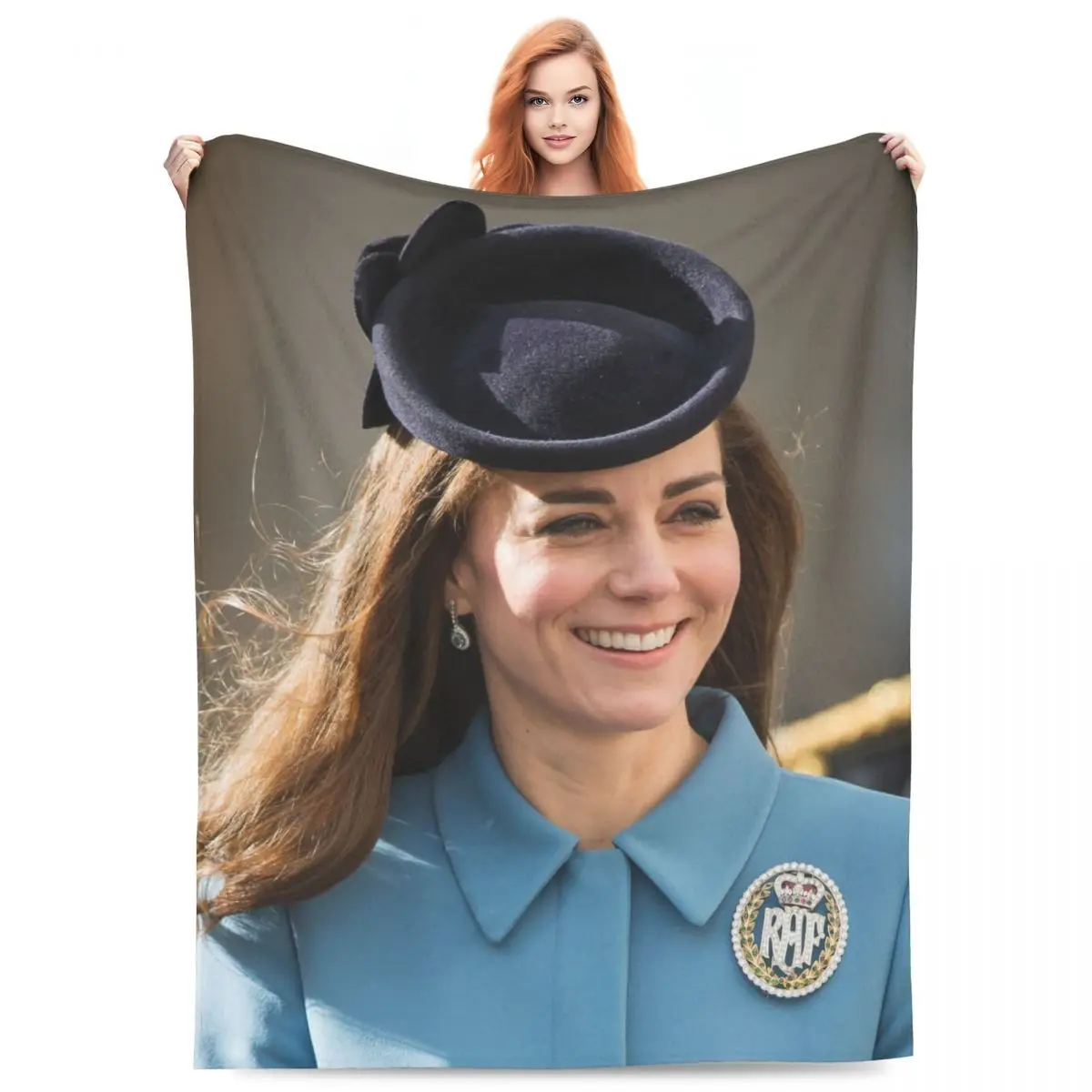 Kate Middleton Flannel Blankets Quality Soft Durable Princess of Wales Throw Blanket Spring Camping Chair Aesthetic Bedspread