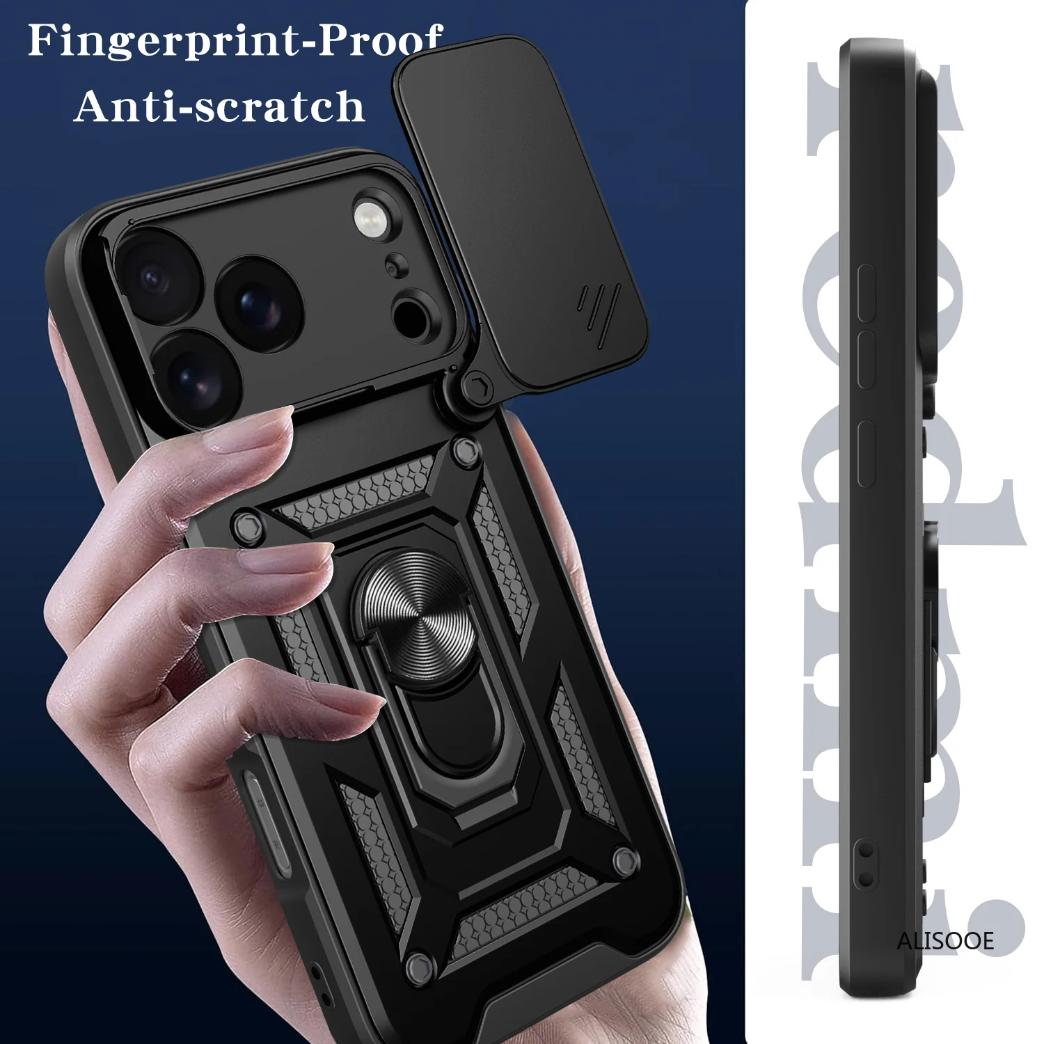 Funda für iPhone 17 Pro Max 17 Air Case Slide Kamera Objektiv Ring Ständer Halter Stoßfest Telefon Abdeckung für iPhone 17 Pro Capa