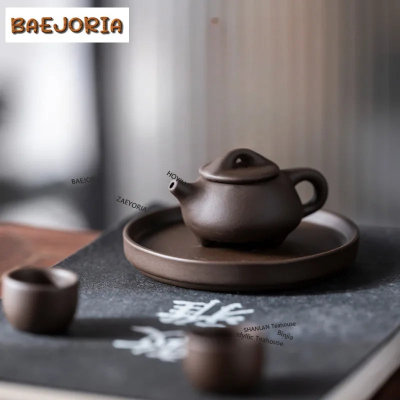BAEJORIA Fingertip Purple Clay Tea Set Complete Set Antique Pocket Mini Tea Ceremony Set Teapot And Tea Cup Set Tea Pet Teaware