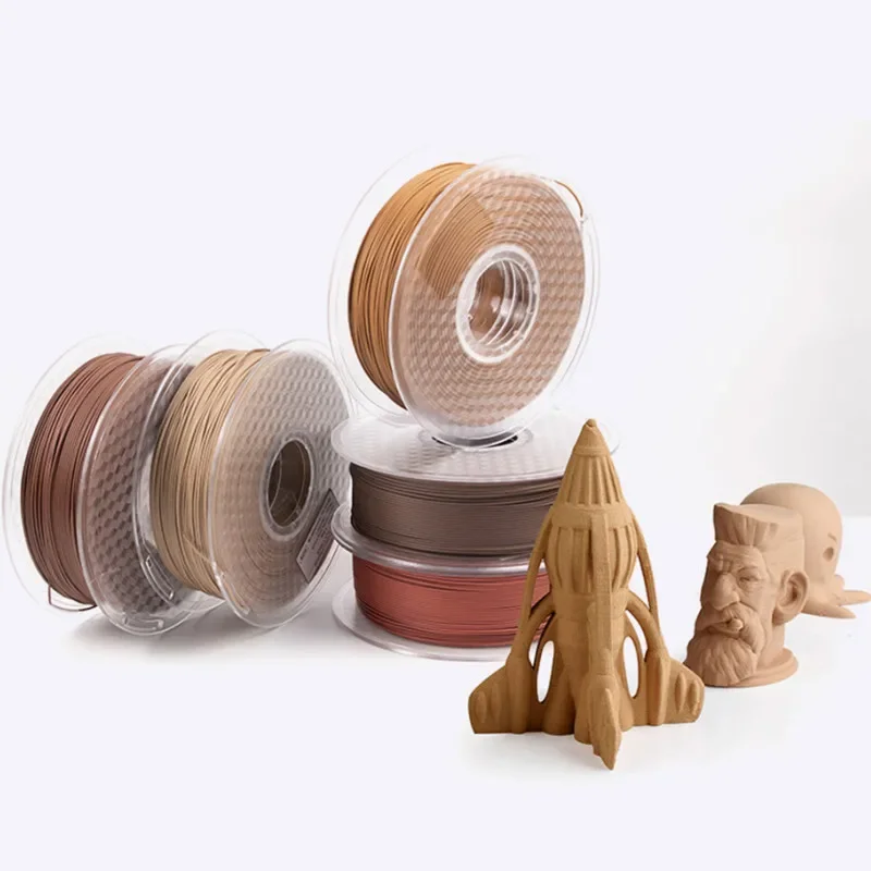 Imagem -06 - Pla Wood 3d Printer Filament Material de Impressão Madeira Rose Ebony Red Sandal Sublimação 1.75 mm 0.25kg 250g