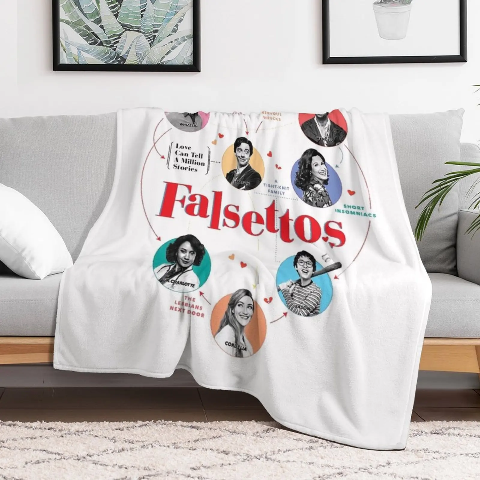 Falsettos Revival Throw Blanket Plaid on the sofa Extra Large Throw Furry Blankets