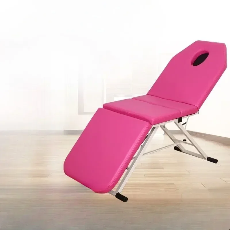 Meja Pijat Lipat 3 Bagian Tempat Tidur Kosmetik Kecantikan Portabel Dapat Disesuaikan dengan Tas Penyimpanan untuk Tempat Tidur Lipat Pijat Tato Spa