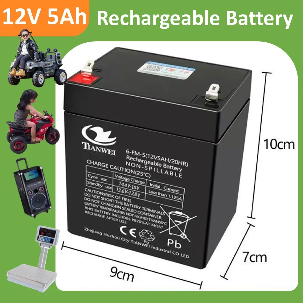 6V 12V 5000/7000/12000mAh loodzuur oplaadbare batterij, elektrische speelgoedautobatterijen voor kinderen, audio, elektronische weegschaal, sproeier