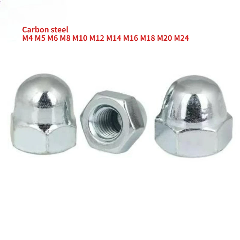 

5-100pcs M4 M5 M6 M8 M10 M12 M14 M16 M18 M20 M24 GB923 Metric Zinc Plated Hex Cap Nut Domed Nuts for Decrotive
