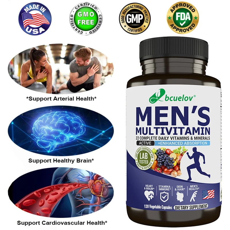 

Men's Multivitamin Multimineral Supplement Vitamin ABCDEK Magnesium Calcium Zinc To Replenish Energy and Promote Overall Health