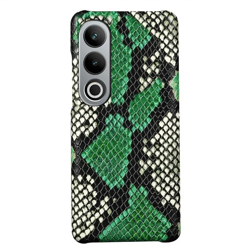 Suitable for One Plus Ace3V mobile phone shell cowhide python skin print half-pack ace3 high-end leather protective case