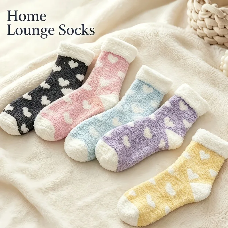 Women's Plush Warm Autumn/Winter Socks, Daily Casual Socks, House Floor Socks, Sleep Socks, Soft And Comfortable Mid-Calf Socks