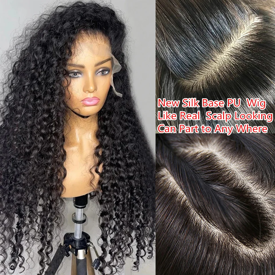 

200% Density 13x4 Lace Frontal Human Hair Wigs Deep Jerry Kinky Curly Glueless Brazilian Remy Bleached Knots 5x5 Silk Top Wigs